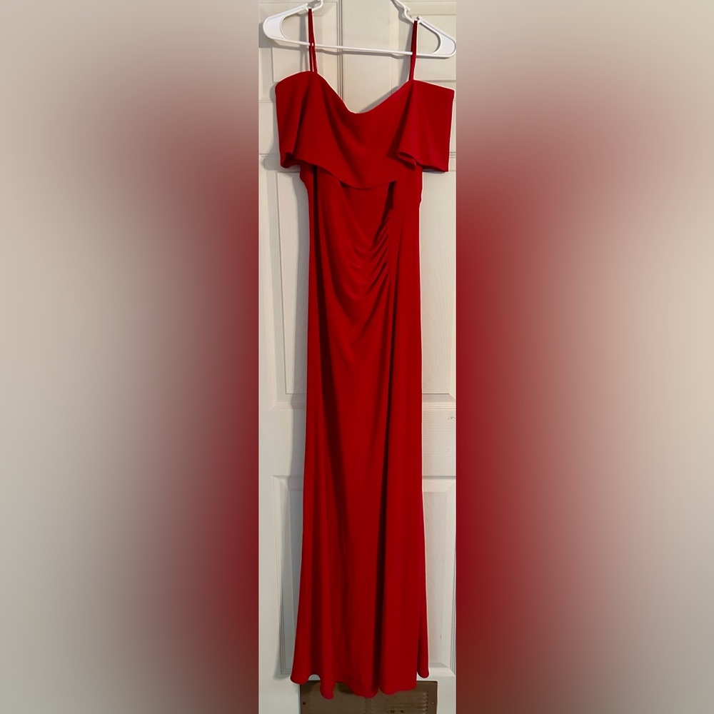 Xscape Red Off-Shoulder Dress